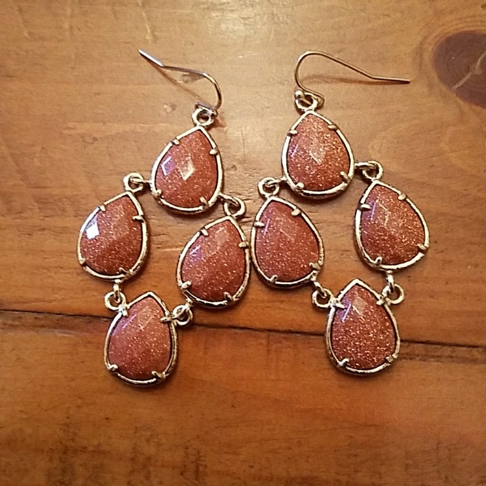 Kendra Scott Goldstone Chandelier earrings